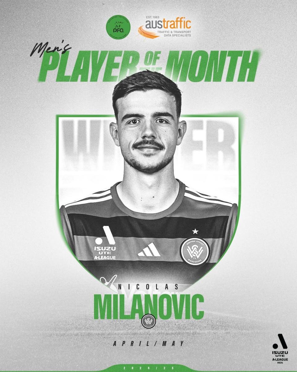 Nicolas Milanovic Austraffic PFA winner April 2025